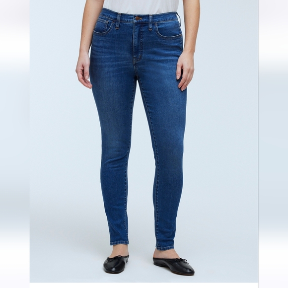 Madewell 10" High-Rise Skinny Jeans Denim 27 Medium Wash - Picture 3 of 11